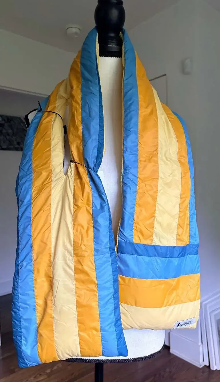 Cotopaxi Fuego Down Scarf Unisex Wheat Stripes New With Tags